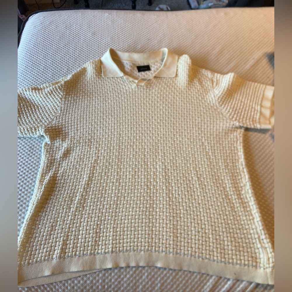 PacSun Cream Knit Polo Shirt